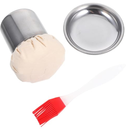 FELTECHELECTR Juego de Trapeador de Aceite Multifuncional de Acero Inoxidable Bandeja y Cepillo para Untar Aceite en Casa y Restaurante, Herramienta Práctica para Hacer Color Color Aleatorio