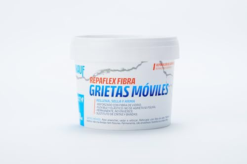 KNAUF - Masilla Repaflex Fibra 750ml para Grietas Móviles - Color Blanco - Masilla para Rellenar, Sellar y Armar Fisuras - Reforzado con Fibra de Vidrio - No Se Agrieta ni Fisura - Lista para Usar