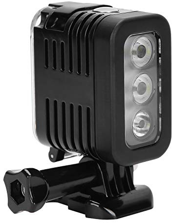 Cryfokt Luce di Riempimento Subacquea a LED Impermeabile per 4 Fotocamera Sportiva Subacquea 45 M Immersione Profonda Luminosità Elevata e Bassa Plastica Leggera Nera