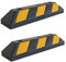 SNS SAFETY LTD Gummi Radstopp-Parkplatzbegrenzung für Parkplätze und Garagen, Farbe Schwarz-Gelb, Abmessungen 55x15x10 cm (2er Pack)