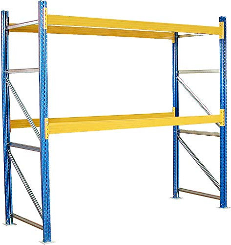 BRB Palettenregal mit 2 Paar Tragbalken, Stecksystem, HxBxT 3000x2925x1100 mm, kunststoffbeschichtet, Fachlast 2600 kg/Tragbalkenpaar