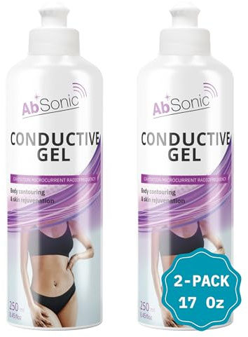 Absonic Ledande gel för elektrostimulering, magbälte, elektroder, TENS, EMS och ultraljud - 2 x 250 ml