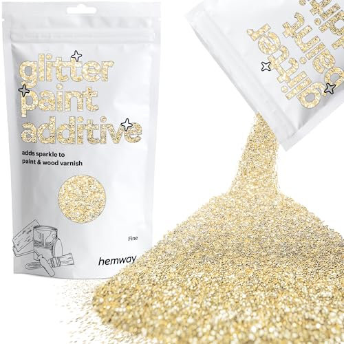 Champagne Gold Glitter Paint Additive Fine 100g for Adding Sparkle to Paints & Varnish | Paint Walls Sparkly Add to Emulsion, Acrylic or Lacquer Indoor | Hemway