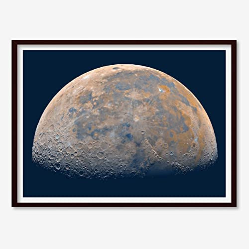 Astrography Poster gedruckt The Gibbous Moon - Wandkunst Weltraum Deko für Büro, Wohnzimmer, Schlafzimmer - Perfekt NASA und Astronomie thematische Geschenke (classic, 100 x 70 cm)