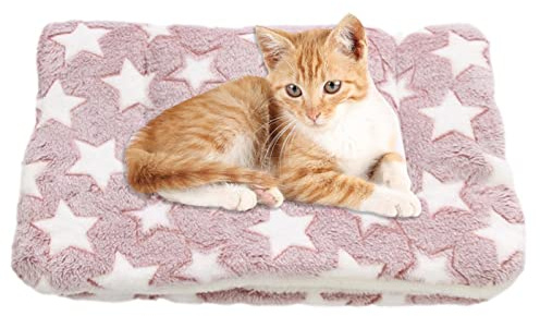 KKPW Gemütliche beruhigende Katzendecke, Katzendecken für Hauskatzen, Waschbare ultraweiche beruhigende Decke für Katzen und Hunde, Niedliche Pfotenabdruck-Decke
