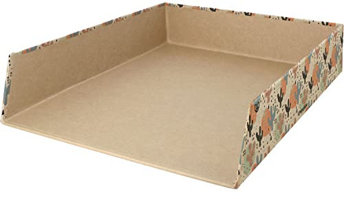 Unipapel | Plateau de Bureau pour Documents | Carton et Papier Kraft | 100% recyclé | 33,5 x 24,5 x 7 cm | Uninature Design Cactus | FSC Recycled 100%