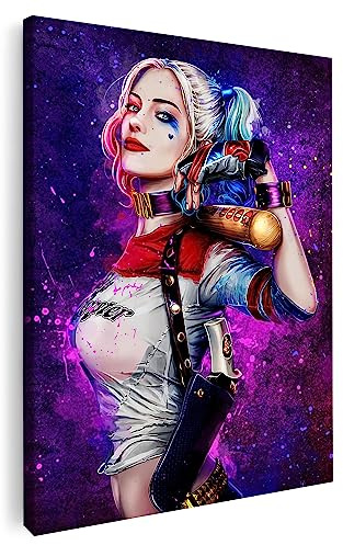 Artmazing | Harley Quinn Bild | Bilder Wand | Harley Quinn Poster Sexy | Leinwand Bilder | Bild Wohnzimmer groß | Harley Quinn Wandbild | S Art Bilder Preise | Leinwandbild Hochformat