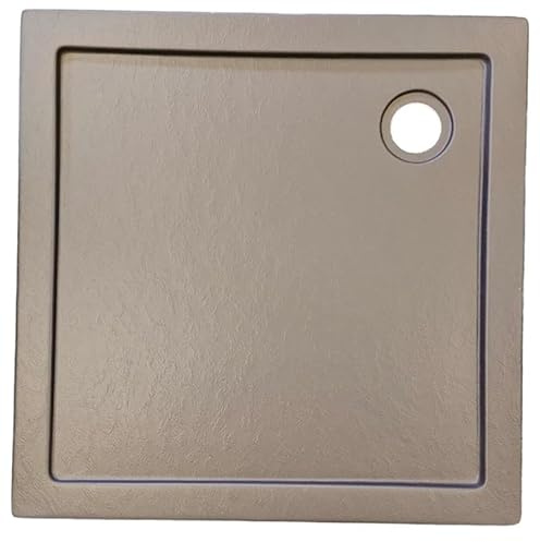 Plato de ducha acrílico gris piedra 80 x 80 cm, en gris rectangular