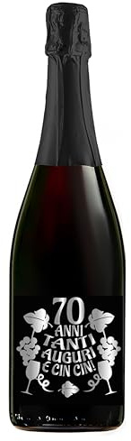 Bottiglia con etichetta personalizzata di Prosecco DOC Extra Dry - Idea regalo per compleanno esclusiva e originale (0,75L, 70 anni Cin Cin)