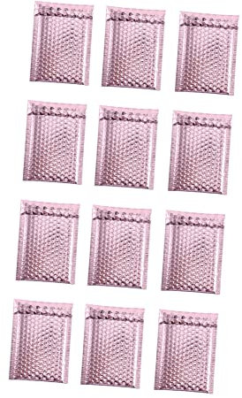 NUOBESTY Packumschläge 12 Stück aus Pe Luftpolsterumschläge Rosa Gepolsterte Versandtaschen Leicht und Einfach zu Packen zum Schutz von Kosmetik und Elektronischen Produkten zum Lagern