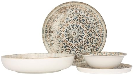 Rinart Geschirrset - Aztec - 24 teilig - 6 Personen - Porzellan