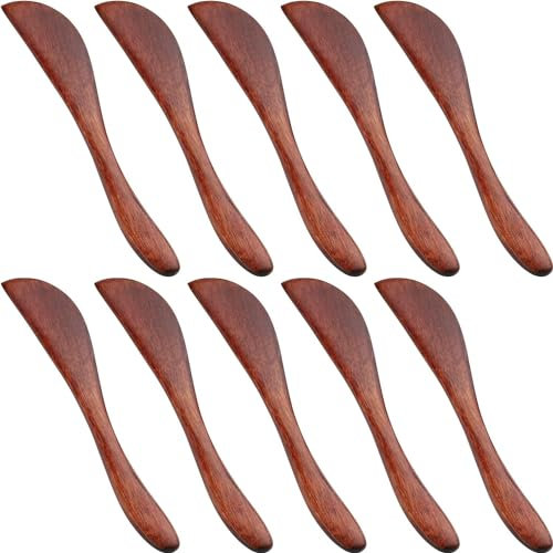 FimGlk Buttermesser Streuer Holz Butterstreuer Messer 10er Set Buttermesser für Erdnussmarmelade Käse (B)