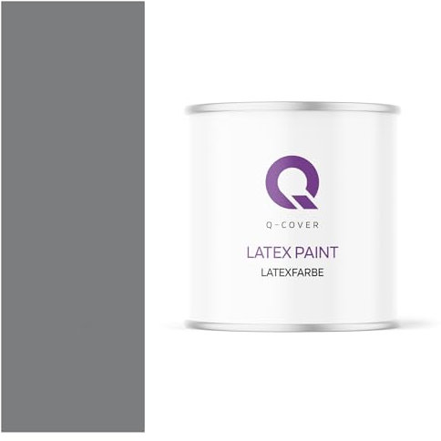 Q-COVER Vernice al lattice 2L Grigio scuro – Vernice opaca per interni per parete e soffitto, classe 3, alta coprenza, resistente all'abrasione