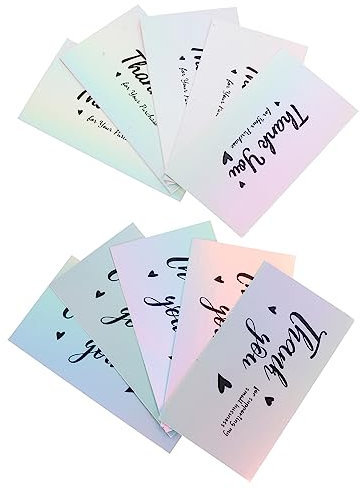 NUOBESTY 50stücke Dankeskarten Für Bestellungen Farbige Papierkarten Für Und Grüße Für Kleine Unternehmen Und Kundenbindung Danke Für Ihre Unterstützung
