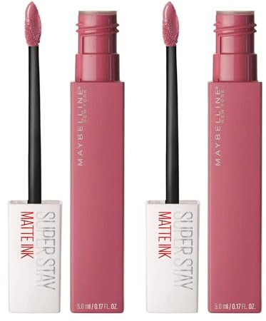 Maybelline New York SuperStay Matte Ink Lippenfarbe, langanhaltender Halt 16 Stunden, schnelltrocknend, matt, samtig, Farbe 15 Lover – 2 Kosmetika