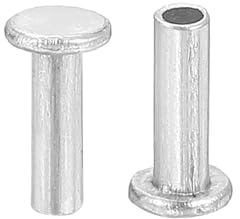 QUARKZMAN 200 Stück Halbhohlnieten 2mm x 6mm Aluminium Silber | Flachkopf Halbhohle Nieten, für Industrie Haushaltsreparatur Befestigung