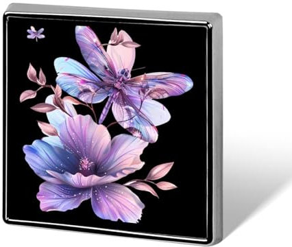 Quadratische Anstecknadel mit Blumen-Libellen, Metall, Anstecknadel, individuelle Brosche, Gedenknadeln für Frauen und Männer