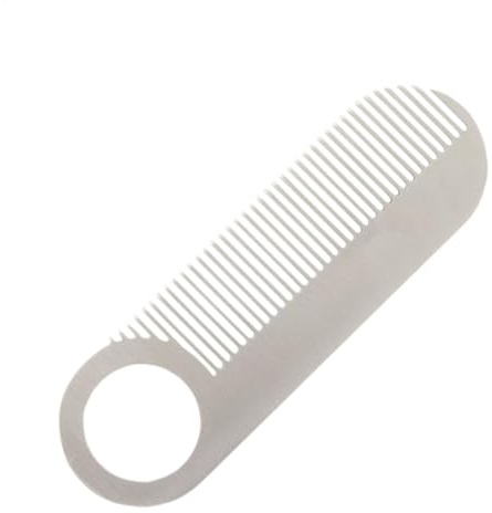 Pcingsia Pettine da barba in acciaio inox, pettine tascabile – Pettine per la toelettatura dei capelli, pettine per capelli da comò per toelettatura e styling quotidiani