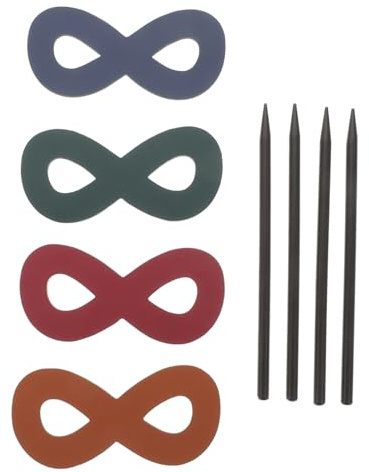 DECOMELODY Leder Haarstabhalter 4 Stück für Damen und Mädchen Haarnadel für Langes und Lockiges Haar Stabiles Haarschmuckzubehör für Hochsteckfrisuren und Alltagsstyling Zufällige Farbe