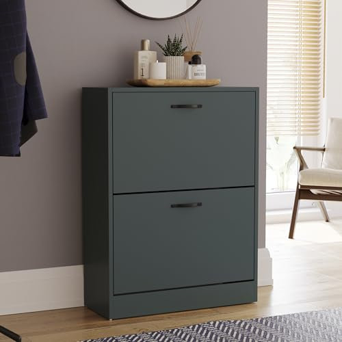 Vida Designs Schuhschrank mit 2 Schubladen, Schuhschrank, Organizer (grün)