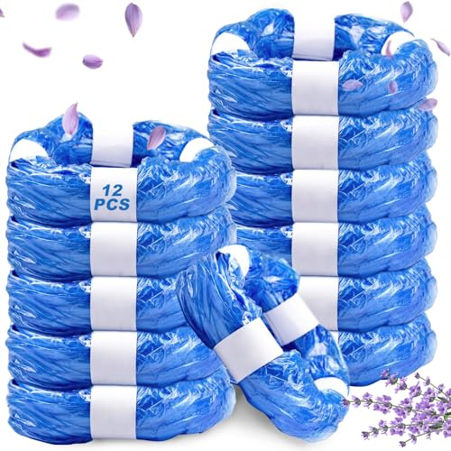 Dazhtu Lot de 12 Recharge Poubelle à Couches, 4,5M Sac Poubelle Couche Grande Capacité Étendu Épaissi Recharge, Bebe Recharge Sac Poubelle Couche Compatible, bleu