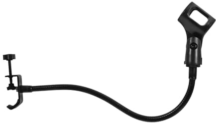 LOLIPPYY Adjustable Microphone Arm Stand with Flexible Tube and Stable Iron Base, Simple and Concise Black Microphone Rack for Desk Use and Live Broadcast