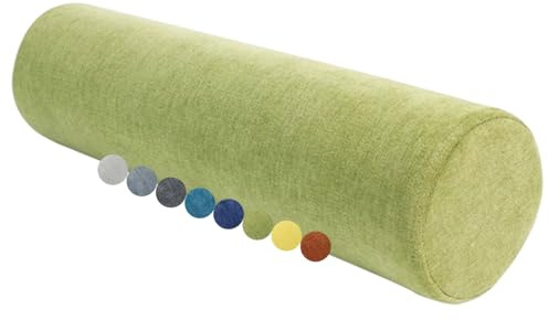VEAI Almohada CilíNdrica Cervical para Cuello, Espalda Y Piernas con Funda ExtraíBle Y Transpirable, Soporte ErgonóMico para Cabeza, Espalda Y Piernas, CojíN CilíNdrico(Verde,D20cmxL50cm)