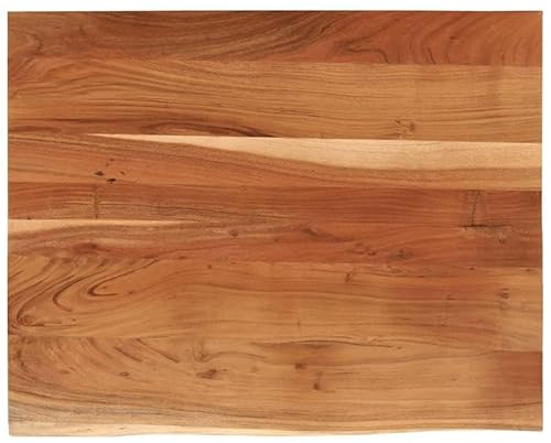 Eleganz Tablero de mesa de madera maciza de acacia con borde de árbol, 90 x 80 x 3,8 cm, superficie natural para oficina en casa y salón, duradero y respetuoso con el medio ambiente