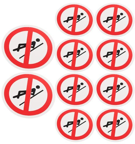 TOYZFRIENDY 10 Etichette Avvertimento Sicurezza Magazzino in Vinile Autoadesive 5x5 Cm Cartelli Divieto Non Appoggiarsi per Porte e Attrezzature Ambienti di Lavoro Industria