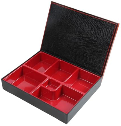Jiuvaso Bento Japonais Boîte Repas Plat Sushi Compartiments Couvercle Récipient Snack Matériau Solide Adapté pour Pique-Nique Bureau Maison, Style b