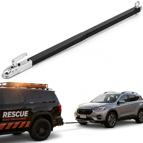 Abschleppstange mit Kugelkopf – 50 mm Anhängerkupplung für PKW, LKW, SUV, Länge 2,35 m Schleppstange für Fahrzeuge, 3,5 Tonne Zugkraft für Pannenhilfe, Abschlepphilfe für Transporter und Geländewagen