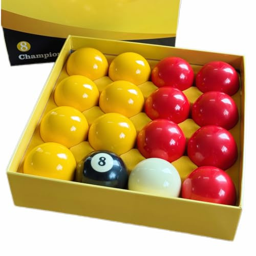 Sinkkuma Pool Ball Set,(1-1/2'',2'',2-1/4'') Reds & Yellow Billiard Balls Set,16 Balls Pool Table Ball.