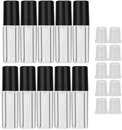 Mini Leere Lipgloss Tube, 10 Stück 1,5 ML DIY Nachfüllbare Lipgloss Flaschen Leere Lip Oil Tube Behälter Makeup Tool Kunststoff Lipgloss Verpackungsröhrchen für DIY Makeup