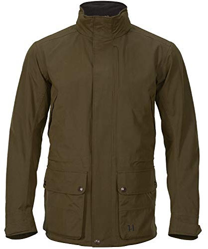 Giacca da caccia Herkila Retrieve con membrana HWS® – Giacca impermeabile da uomo tradizionale – Giacca classica per cacciatori con tasche esterne e dettagli in vera pelle. marrone 62