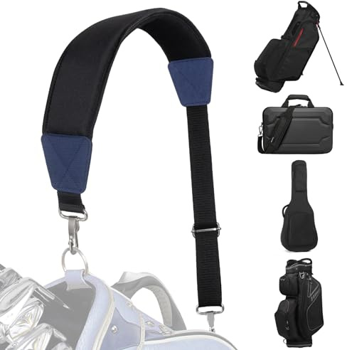 LZFAN Golf-Schultergurt, Golftasche, gepolstert, verstellbar, universeller Ersatz, Schwarz