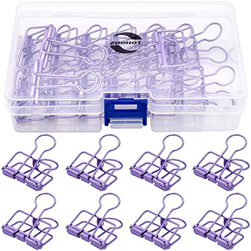 zoohot Foldback Klammern, Klammer 32mm für Büro- und Schulbedarf (lila)