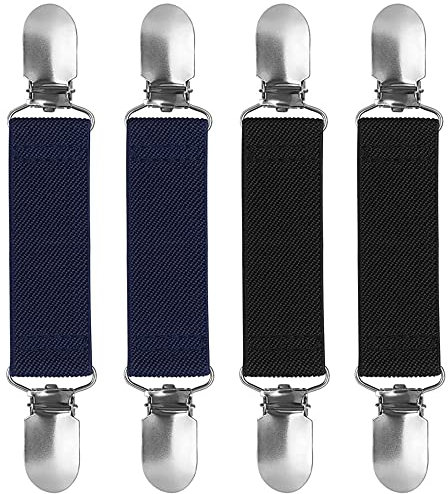 4 Stück Pullover Clips Elastisch Sweater Cardigan Clips Handschuh Clips Fäustling Clips für Kinder Kleinkinder und Erwachsene