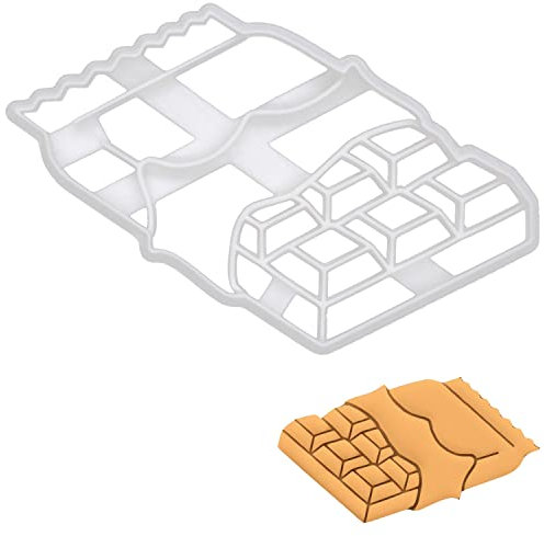 BAKERLOGY Chocolate Bar Cookie Cutter - Detailed Biscuit Cutter Design for Baking and Crafts, Ideal on Fondant, Dough, Clay