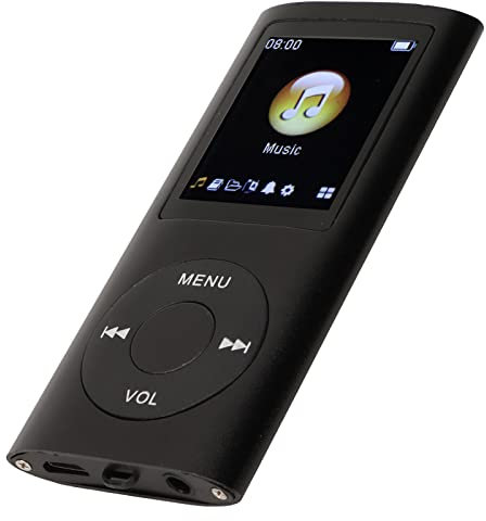 Lecteur MP4, Lecteur MP3, Lecteur de Musique Portable, Son sans Perte, écran LCD Fin de 1,8 Pouces Prenant en Charge jusqu'à 64 Go de Carte Mémoire SD (Le Noir)