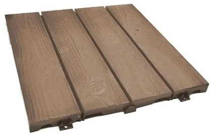 WUEFFE Piastrelle in plastica Effetto Legno 38x38 h2,5 - mattonella piastrella plastica (Cappuccino, 10)