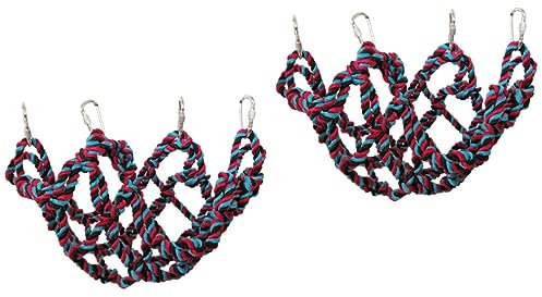 Mipcase 2stücke Hammock Toy Parrot Climbing Net Kletterhilfe Für Große Und Mittelgroße Papageien Fördert Und Spielvergnügen Einfache Mit Aufhängeband Schwarz