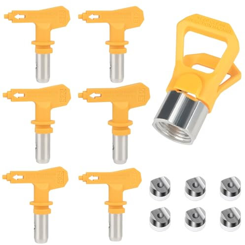 Reversible Spray Tips Reversible Airless Paint Sprayer Nozzle Tips Airless Paint Spray Guns Airless Sprayer Spraying Machine Parts for Homes Buildings Decks Fences Tool(Model: 515/517/519/521/523/525)