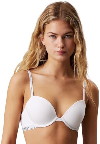Calvin Klein Soutien-Gorge Balconnet Femme Lightly Lined Stretch, Blanc (White), 90B