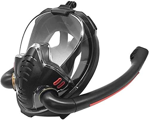 Vollgesichts-Schnorchelmaske, Tauchmaske, Vollgesichts-Schnorchelmaske, Unterwasser-Antibeschlag-Schnorchel-Tauchmaske zum Schwimmen, Speerfischen, Tauchen für Erwachsene und Kinder (schwarz 1 S