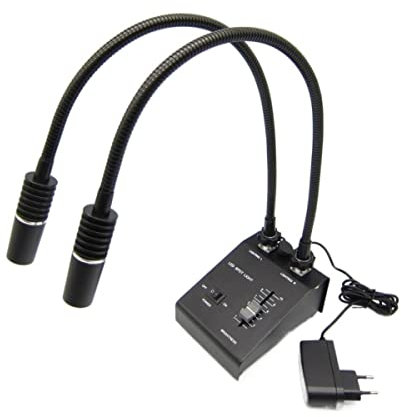 Mikroskopzubehör 85-265V Stereo Mikroskop Illuminator 6W LED Dual Schwanenhals Mikroskop Lichtquelle Geeignet für die meisten Mikroskope
