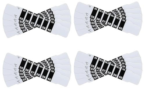 Head Strip Thermometers 20PCS Reusable QuickRead Forehead Temperature Indicator Safety Children Temperature Monitoring Fever Body Test for Infant Kid Adult Elderly