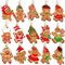 30 Pièces Décorations de Sapin de Noël en Pain d'Épice de Bois, Bonhomme en Pain d'Épice Ornement pour Sapin, pour Décoration Festive