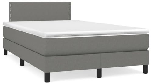 qohoio Boxspringbett mit Matratze & LED Bett Mit Bettkasten Bett Boxspringbett Betten Boxspringbett Mit Matratze Dunkelgrau 120x190 cm Stoff - 3270033
