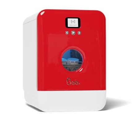 Bob - Compact Dishwasher -daily dishes of 3 people - Built-in Dishwasher - Free-standing, Integrated tank, Portable - White (Red)