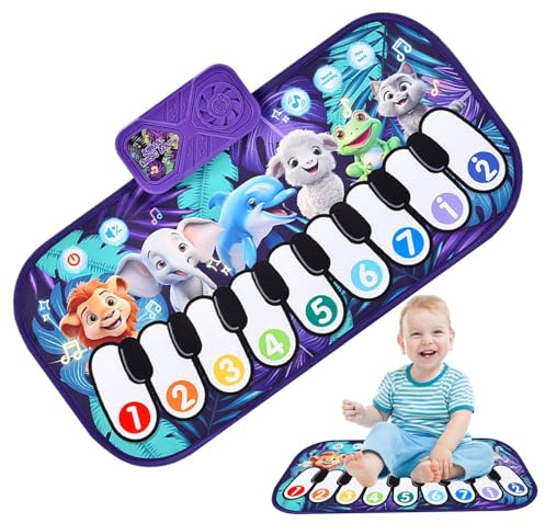 Opilroyn Baby Klavier Matte, Klaviermatte - Tiergeräusche Boden Klavier Matte | Keyboard Lernspielzeug, elektronisches Musikspielzeug, Kleinkindmusikinstrumente für Jungen und Mädchen